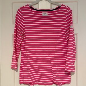 Joules Pink and White Striped Top